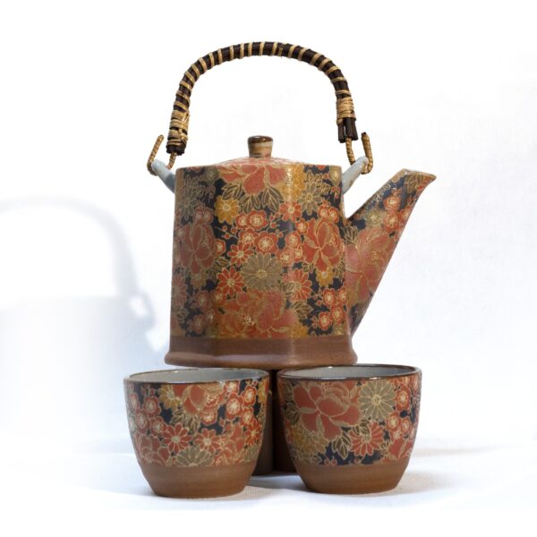 THÉHIÈRE ET DEUX TASSES – DRAGON FLOWERS